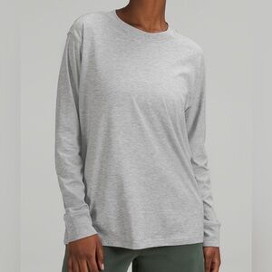 Lululemon Cotton Long Sleeve Shirt in Heathered Core Gray Size Medium